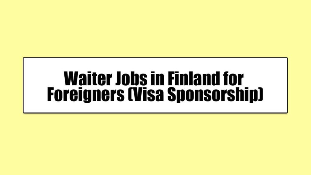 Waiter Jobs in Finland